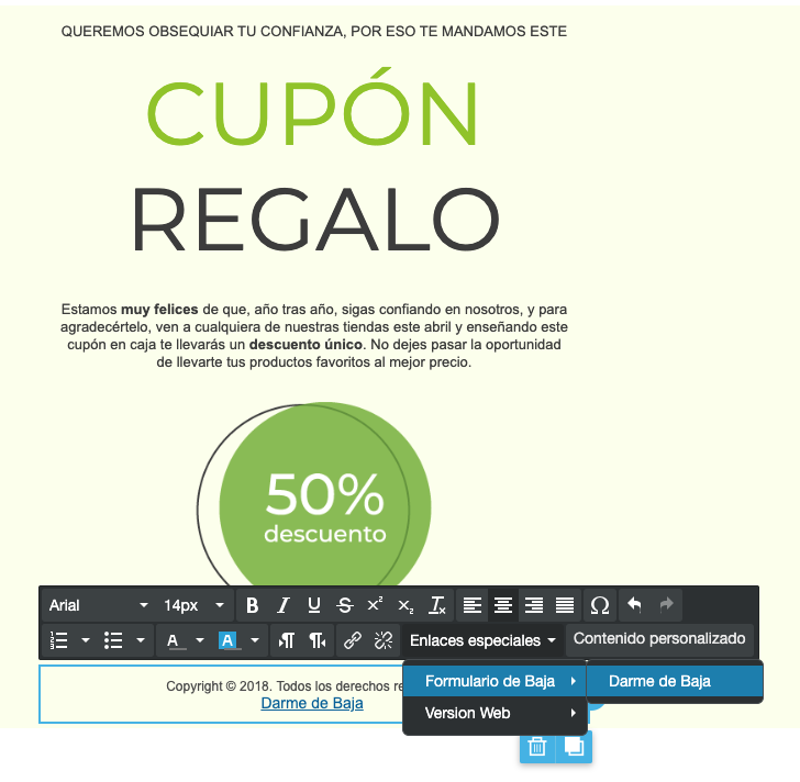 Añade el formulario de baja en tus envíos email- SMSLEE